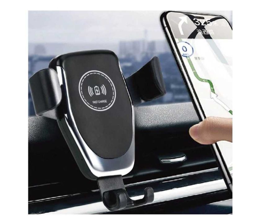 Suport auto telefon cu încărcare wireless rapidă – fixare grilaj