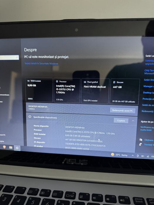Laptop  ASUS VivoBook S400C – Ecran Touchscreen