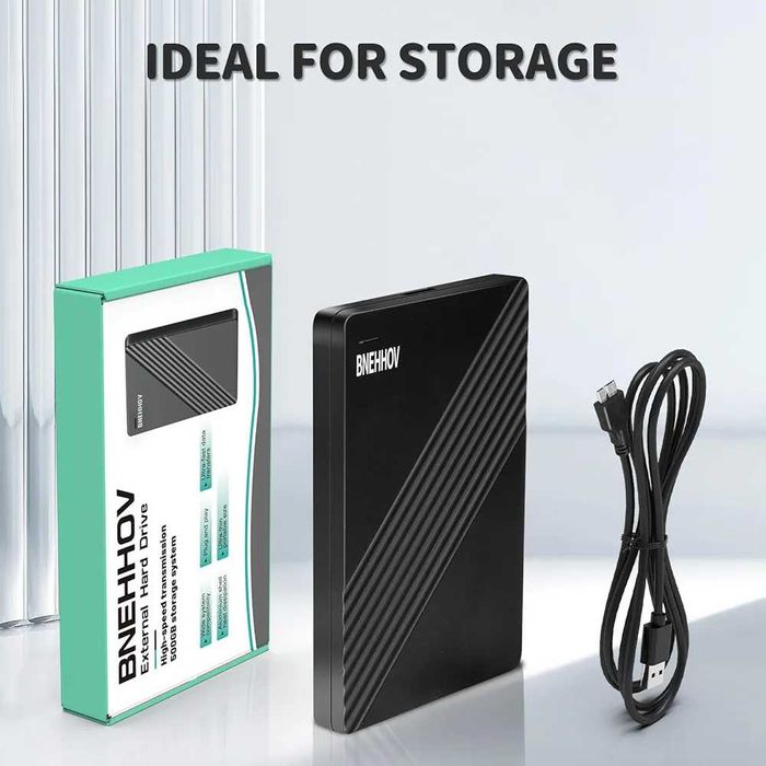 BNEHHOV 500GB 2.5” ултра тънък преносим USB 3.0 SATA HDD ...