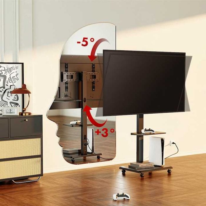 Suport TV 37-75", max. 50 kg, raft 5 kg, VESA 600x400, priza inclusa