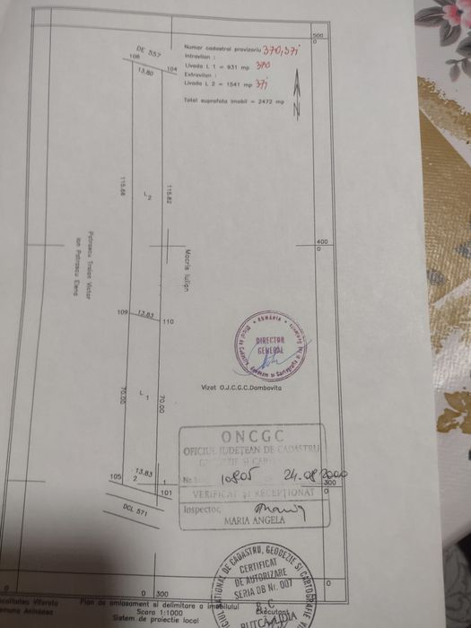 Vânzare teren 2465 M2 SOLARINO (TGV) Zona Mănăstirea Dealu