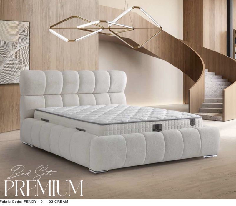 Тапицирана спалня Premium bed - Fendy 01-02 Cream