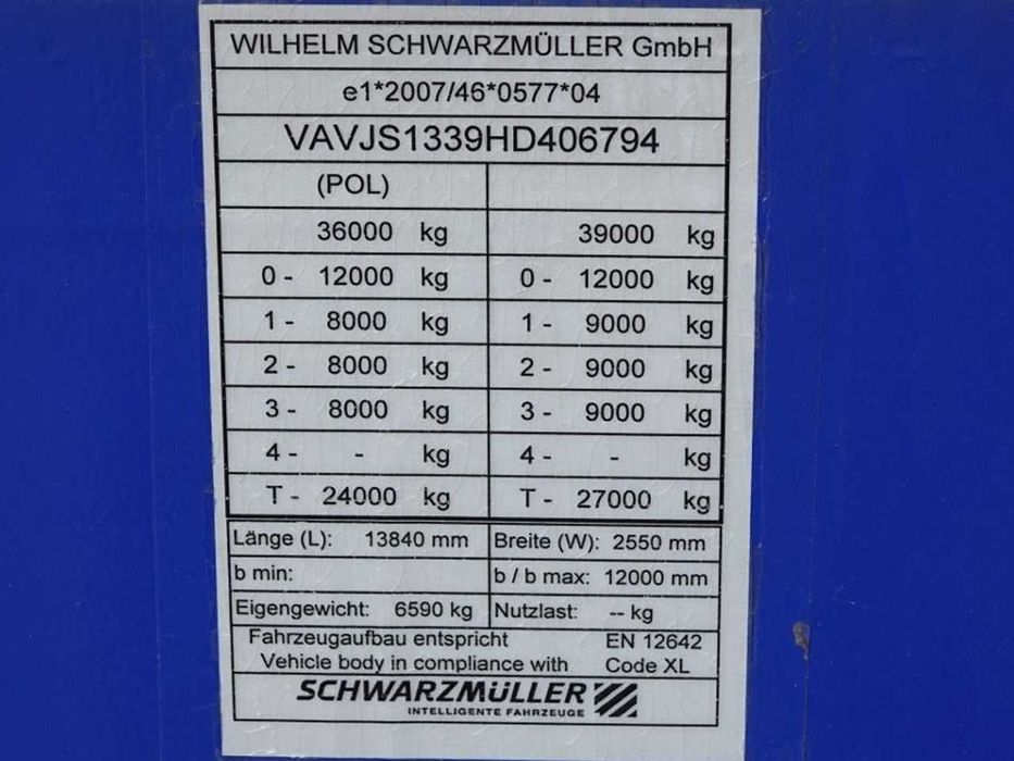 Тентованный полуприцеп SCHWARZMULLER