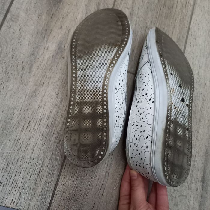 Espadrile albe din piele
