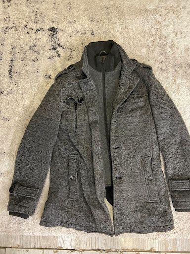 Мъжко палто FOREX Classic Wear – размер M, Тъмносив меланж