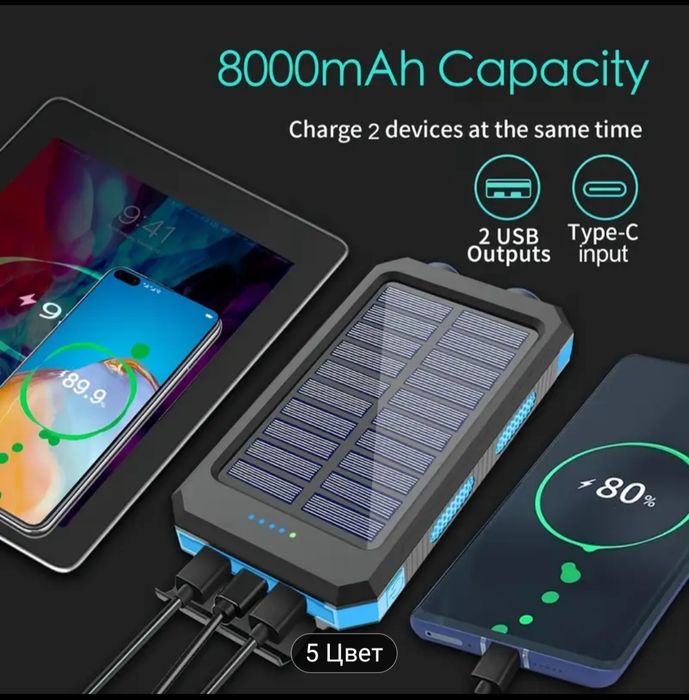 Пауэрбанк на солнечных батареях