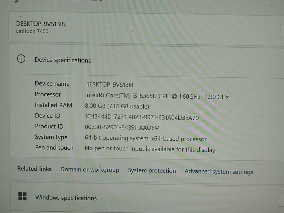 Laptop Dell Latitude 3500 - i5-8365u/ 8gb ddr4/ 275Gb SSD/ Baterie 4h