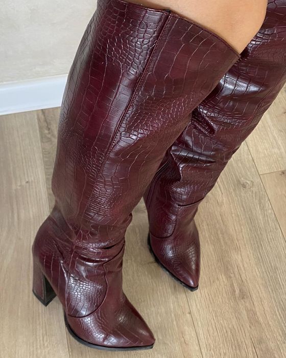 Кожаные сапоги кроко за 20 тыс