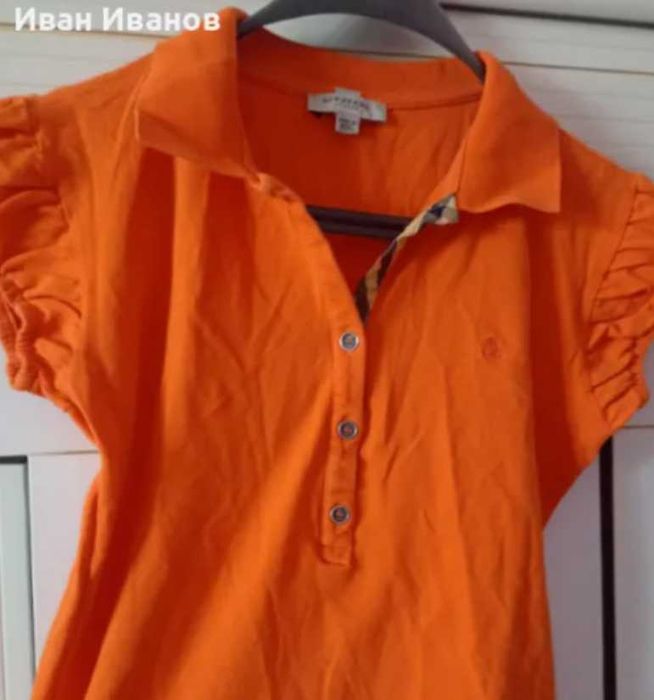 Чисто нова оригинална дамска фланелка с яка Burberry