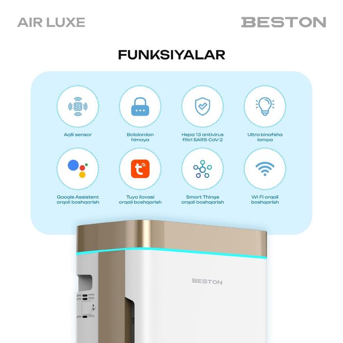 Очиститель и Увлажнитель воздуха Beston Air lux 2 in 1
квадрат