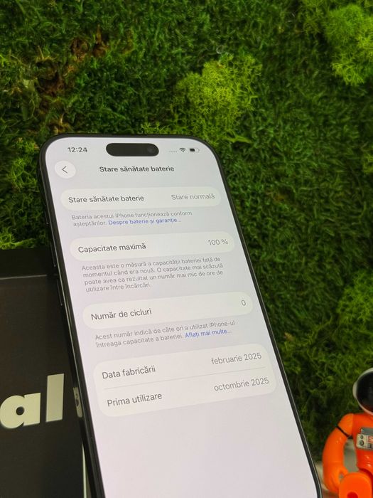 iPhone 16 Pro, Black Titanium, 256 GB, 100% Baterie #8018