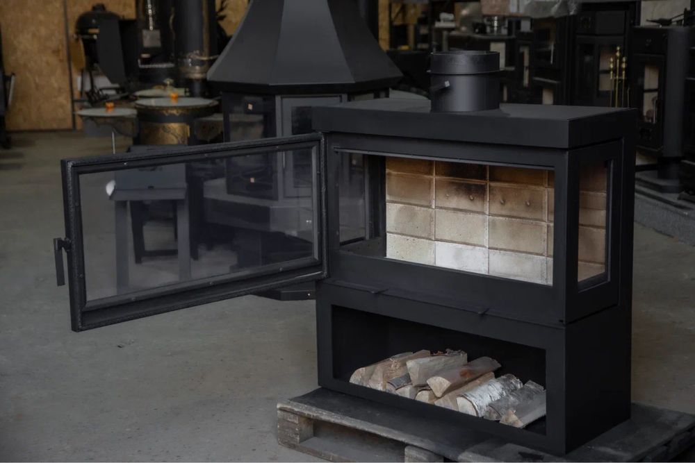 Камин “PRO-936P” в стиле минимализма,каминная топка,котёл,отопление