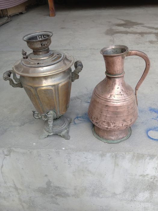 qadimiy mis koʻza va samovor sotiladi antikvar