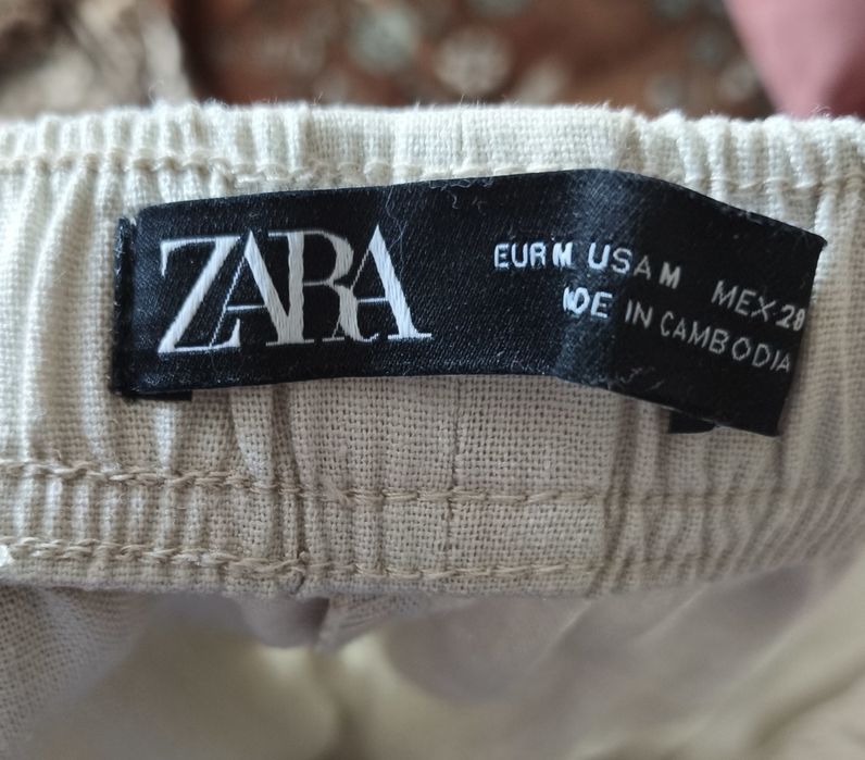 Льняные брюки Zara размер M