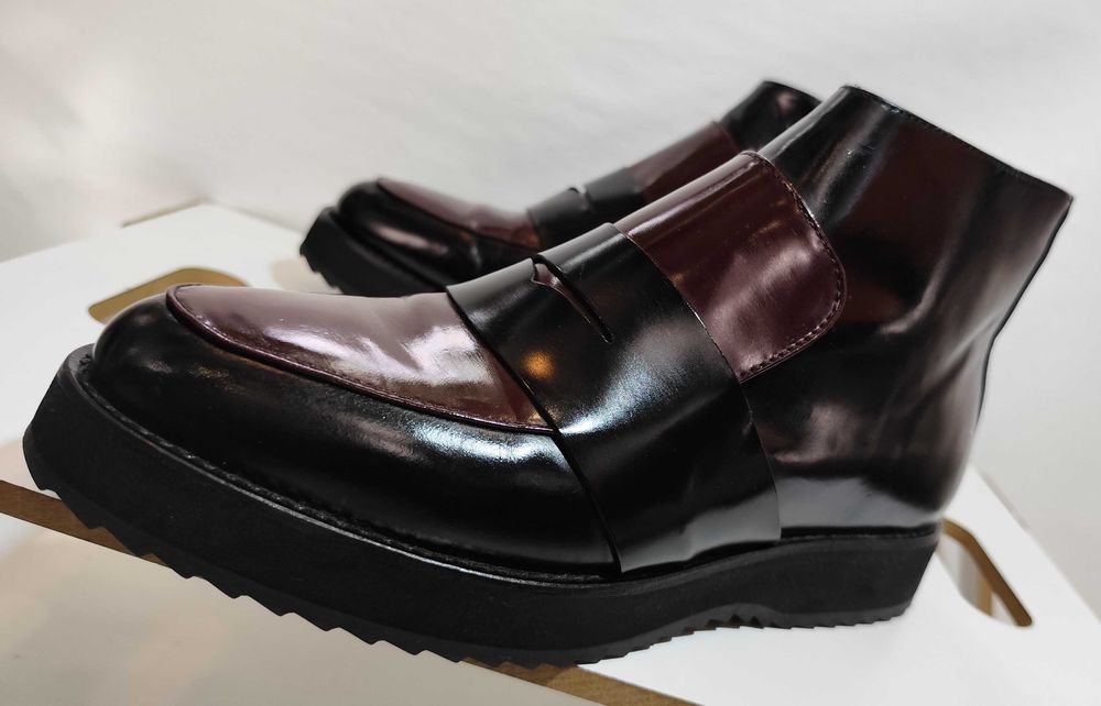 Ghete zip botine 40 penny Bimka & Lola piele naturala lustruita