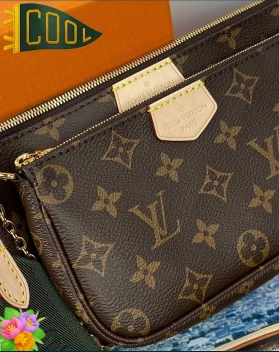 Geanta 3 în 1 Louis Vuitton,piele naturala, cutie,card,factura,saculet