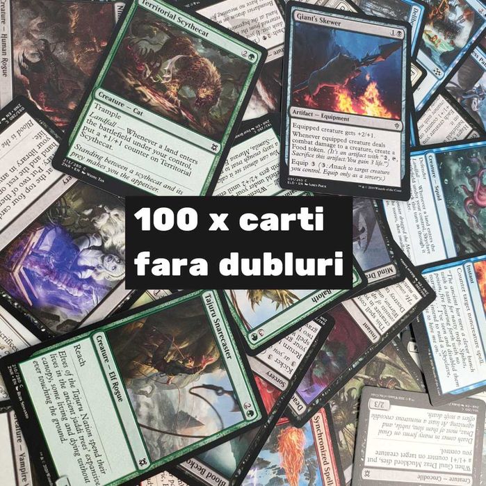 Lot 100 Cărți MTG UNICE - Ideal Commander / Deck Building