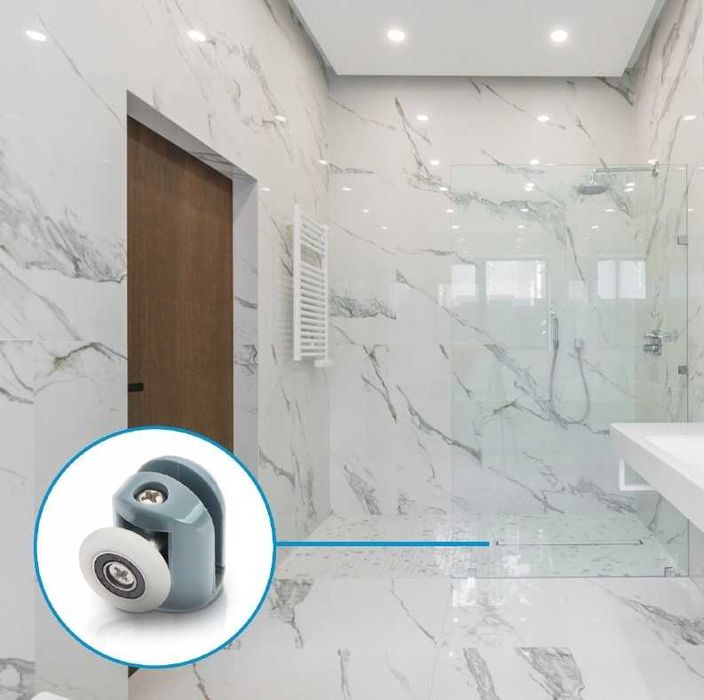 Комплект от 8 ролки за душ кабина, лесен за преместване тип лагер