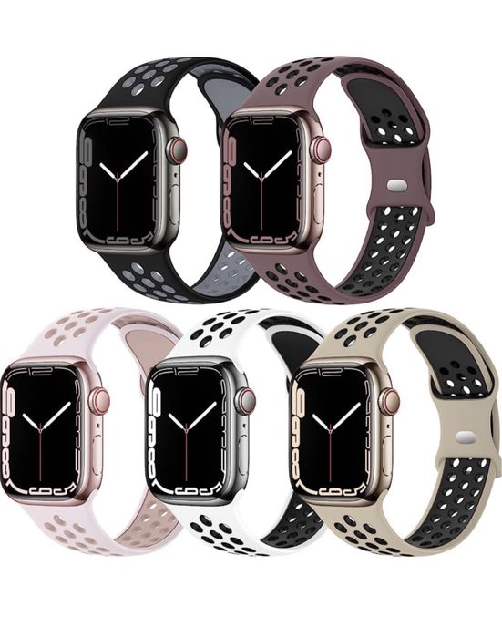 Curea Husa Folie TPU Gauri Pin Compatibila Ceas Apple Watch Seria 1-11