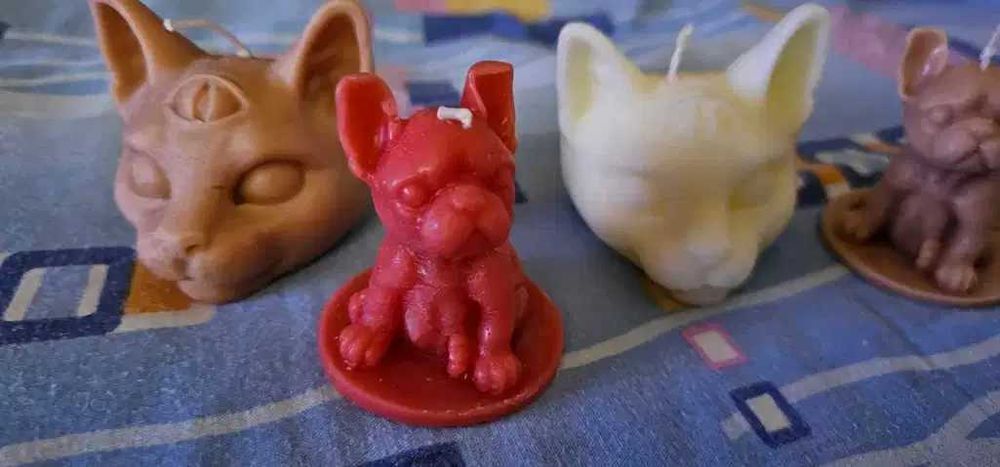 lumanare parfumata catel buldog francez sau pisica