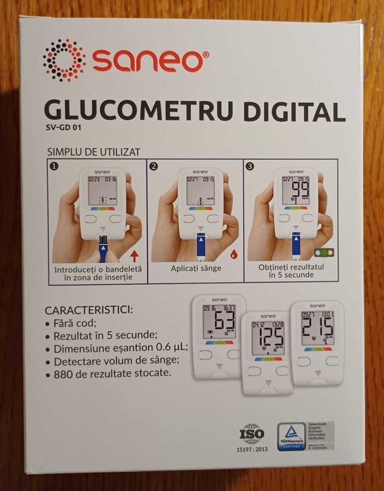 Glucometru fără cod, memorie mare capacitate măsurare precisă glicemie