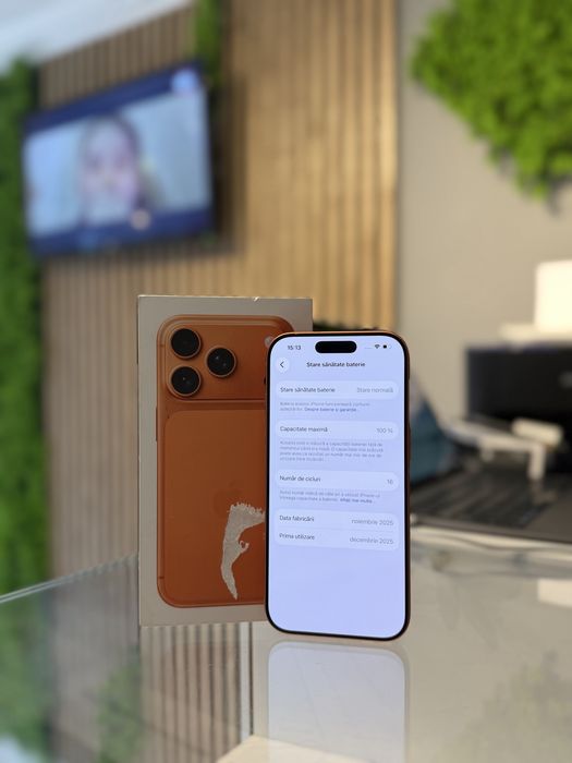 **ATS GSM**iPhone 17 Pro 256Gb Orange/Baterie100%/Fact+Gar 12 luni