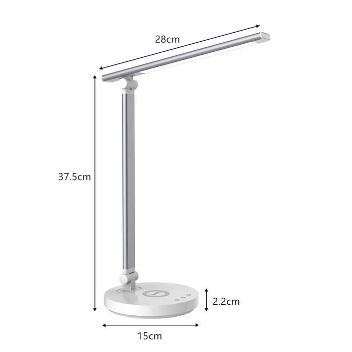 LED настолна лампа с безжично зарядно и грижа за очите MDHAND