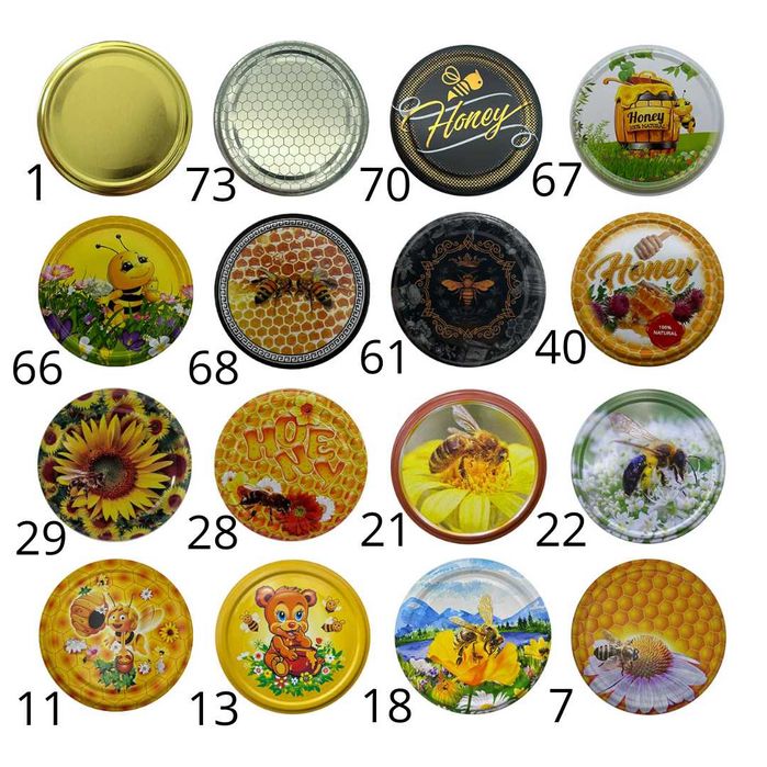 Капачки за мед на винт - 20бр.