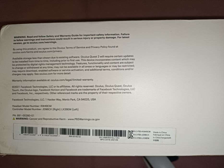 Oculus QUEST 2  VR ochki kafolati bilan.