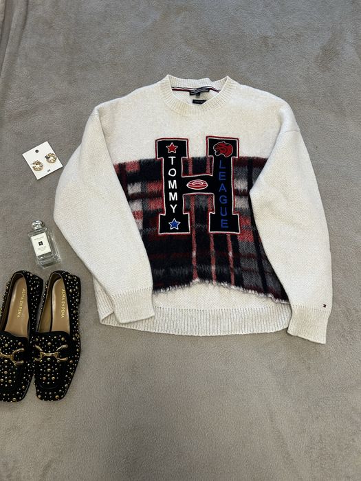Pulover mix lana Tommy Hilfiger colectia “Tommy League”
