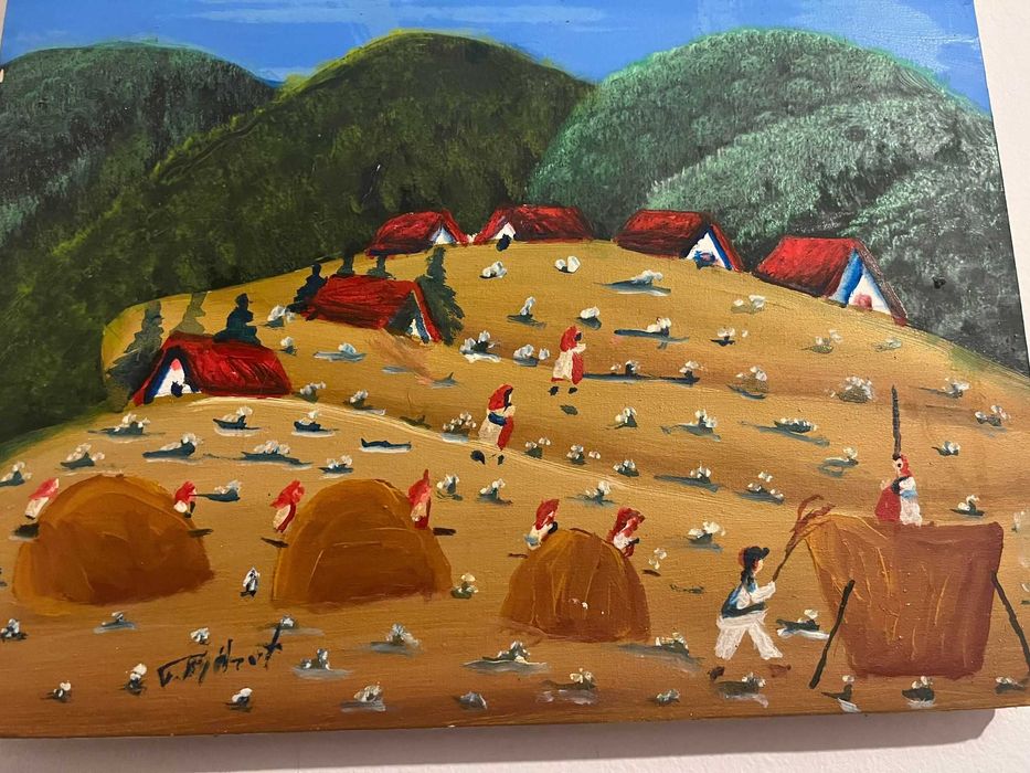 Petru Mihut Pictura Naiva La adunat de Fan 30x40