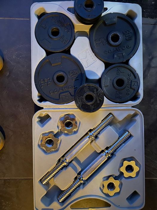 Banca multifunctionala reglabila + gantere reglabile incluse 2Kg- 14Kg