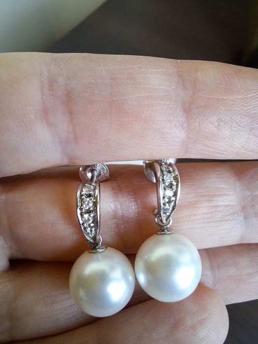 Сребърни обеци с перла Swan pearls