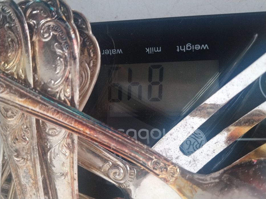 Сервиз посребрени прибори тегло 849 грама вилици, Лъжици ножове хранан