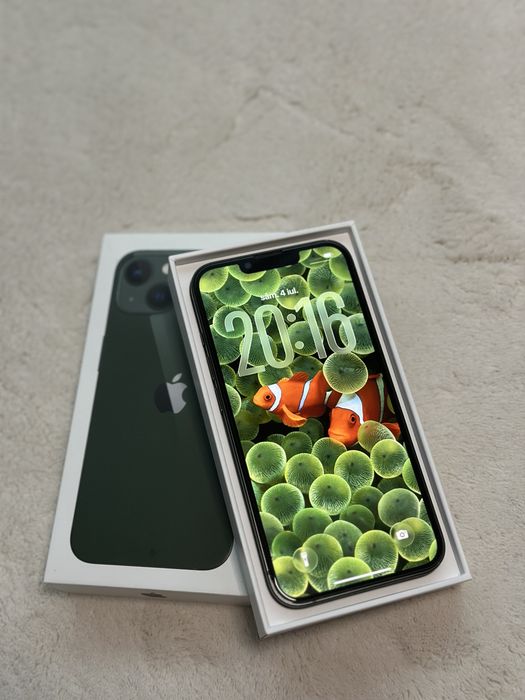 iPhone 13 Green impecabil 128 GB 88% full box + husa