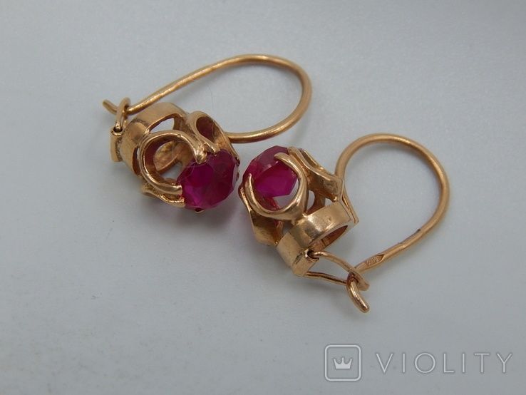 Советские серьги 583 пробы