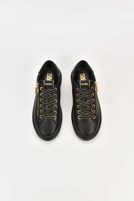 Дамски Мартонки Karl Lagerfeld KAPRI Stud Zip Lo Lace 00G  Black Lthr