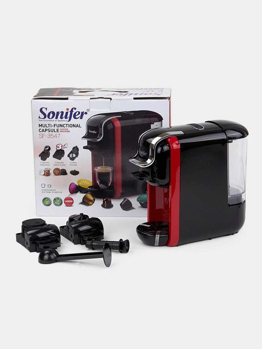 Кофемашина 3в1 Sonifer SF3547 подходит для капсульного и молотого кофе