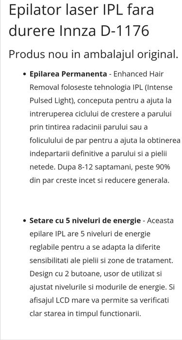 Epilator Innza  IPL laser