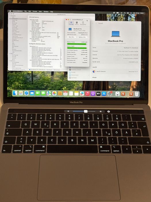 Macbook Pro Touchbar 2019 Intel i7 16GB RAM 512 SSD
