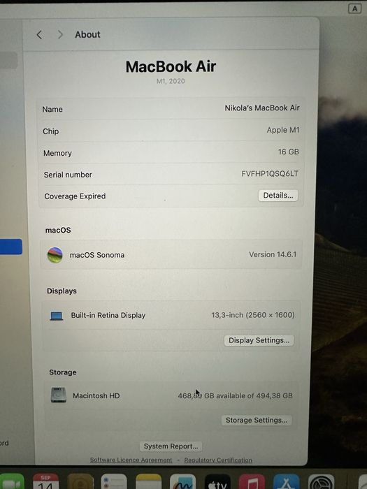 Apple 13.3" MacBook Air, Apple M1