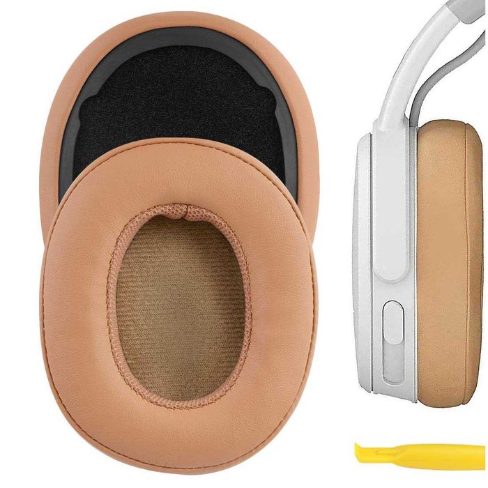 Set 2 bureti pentru casti Skullcandy Crusher Wireless 2.0 / 3.0 / Evo / ANC 1, Hesh 3 / Evo / ANC, Venue ANC - Spuma cu memorie - Piele ecologica
