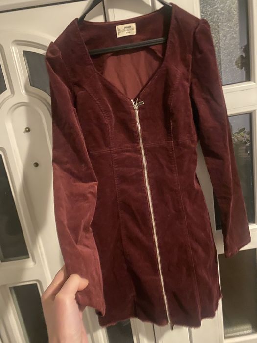 Sarafan catifea visiniu bershka s m donez