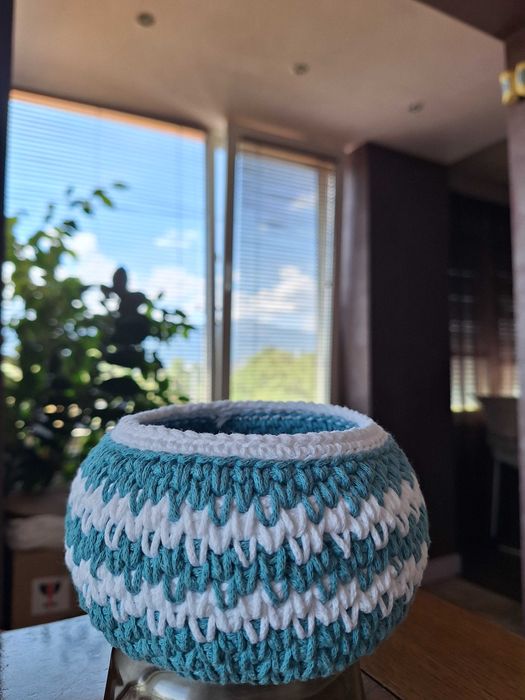 Плетено панерче от памучно макраме