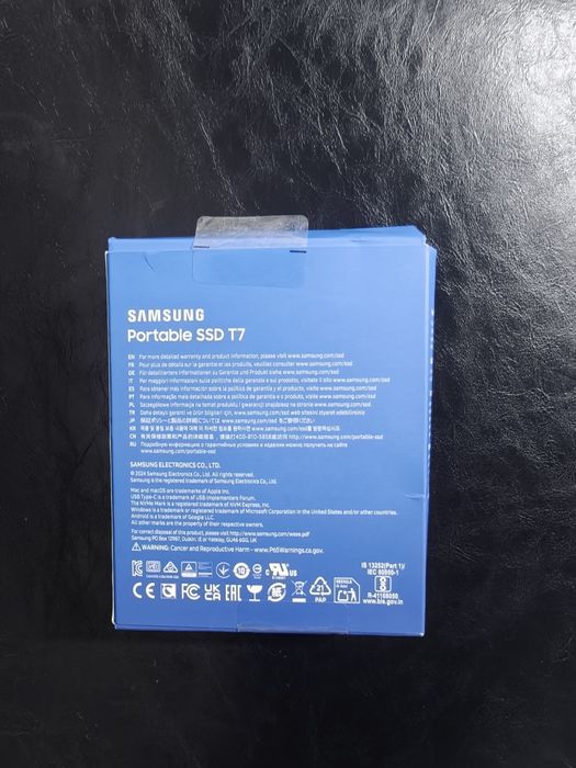 SSD extern Samsung T7 portabil, 2TB, USB 3.2