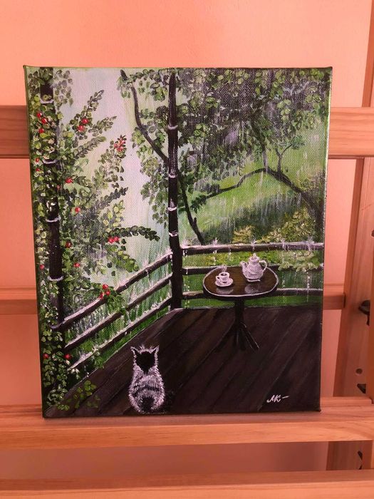 Картины написаны акриловыми красками. Размер 25х30.