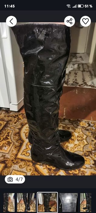 Сапоги батфорты, кожа.