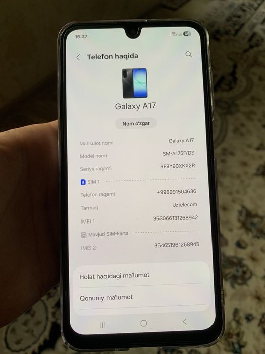 Samsung A17 ideal