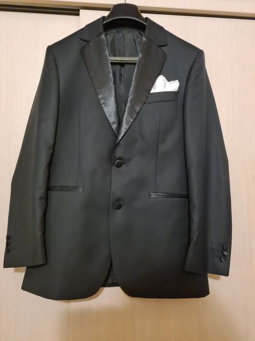 Costum elegant barbati Tuxedo MAXXIMUS negru sacou cu pantaloni Timis