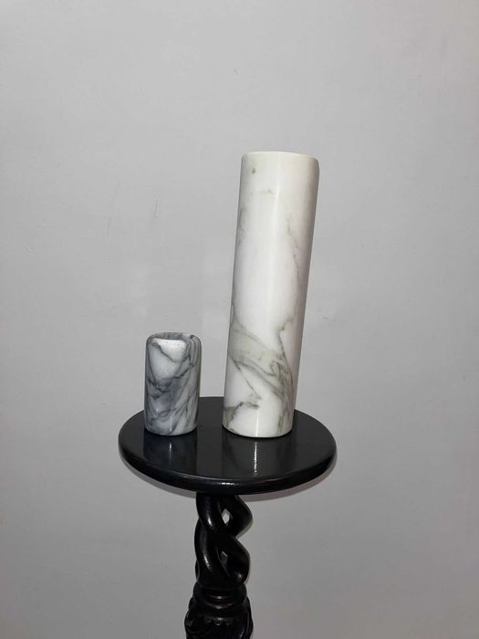 Set 2 piese din marmura de Carrara ITALIA mare bibelou bibelouri figurina ieftine